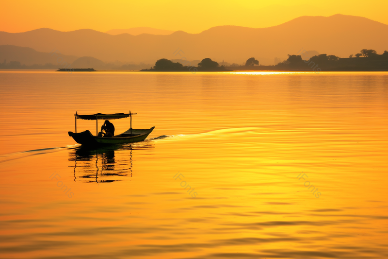 唯美金色的夕阳洒满湖面自然美景摄影图,高清,摄影图,摄影图片,图片大全,摄影图免费下载